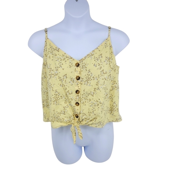 Abercrombie & Fitch Linen Cotton Floral Crop Tank Top Shirt Size xl - Picture 14 of 14